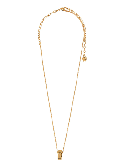 Shop Versace Greek Nuts & Bolts Necklace In Oro