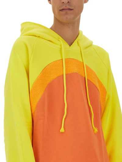 Shop Erl Rainbow Sweatshirt In Arancione