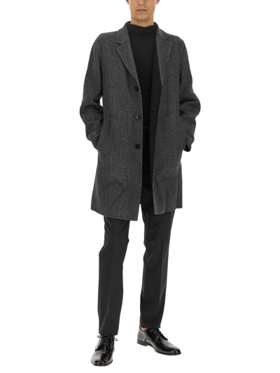 Shop Theory Single-breasted Coat In Nero