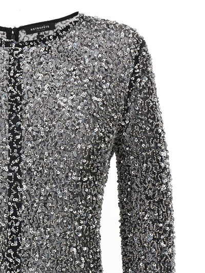 Retroféte Emani Embellished Tulle Mini Dress In Black