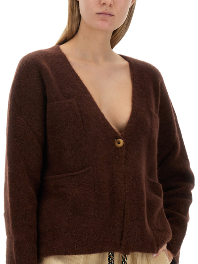 Shop Alysi V-neck Sweater In Marrone