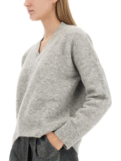 Shop Alysi V-neck Sweater In Grigio
