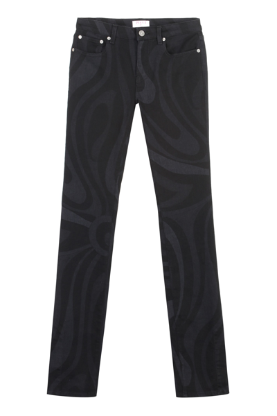 Shop Pucci 5-pocket Straight-leg Jeans In Black