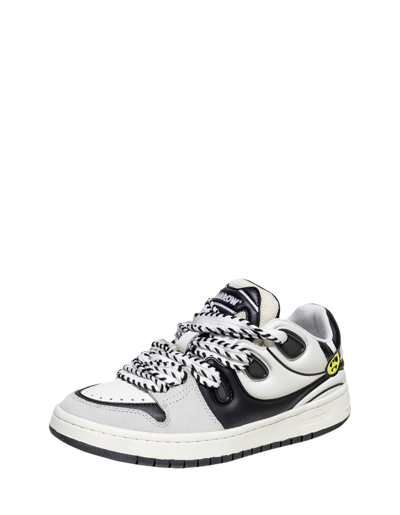 Shop Barrow White And Black Ollie Sneakers In Nero