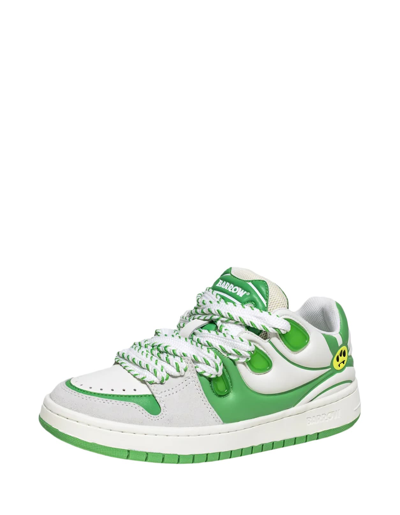 Barrow Leather Lace-up Sneakers In Verde
