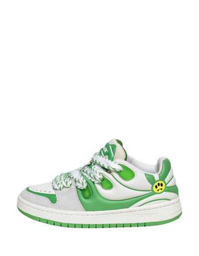 Barrow Leather Lace-up Sneakers In Verde