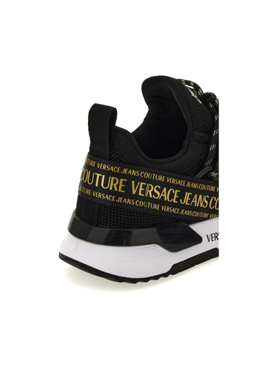 Shop Versace Jeans Couture Shoes Fondo Dynamic Dis. Sa8 Knit+gummy+coated In Black/gold