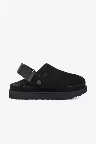 Shop Ugg Goldenstar Suede Clog In Black, Women's At Urban Outfitters