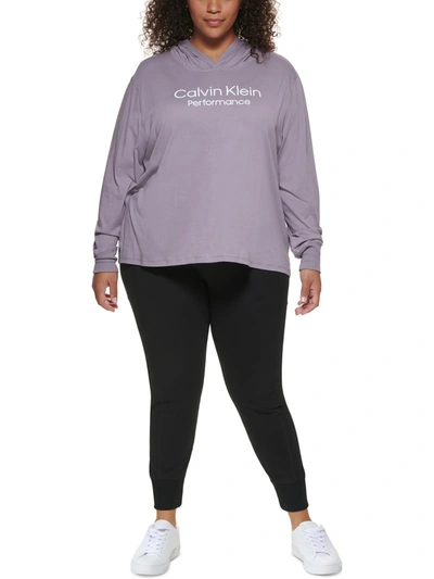 Shop Calvin Klein Performance Plus Womens Hooded Sweatshirt Hooded Sweatshirt In Multi