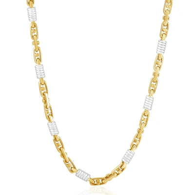 Shop Pompeii3 Men's 14k Gold (74gram) Or Platinum (139gram) 5.5mm Link Chain Necklace 24" In Multi