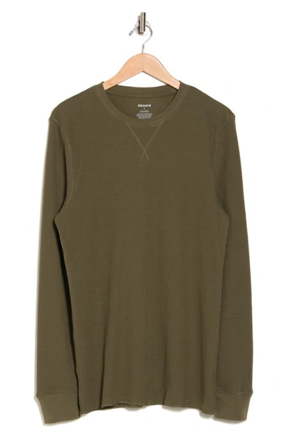 Shop Abound Crewneck Long Sleeve Thermal Top In Olive Night