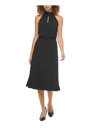 Shop Karl Lagerfeld Womens Halter Calf Midi Dress In Black