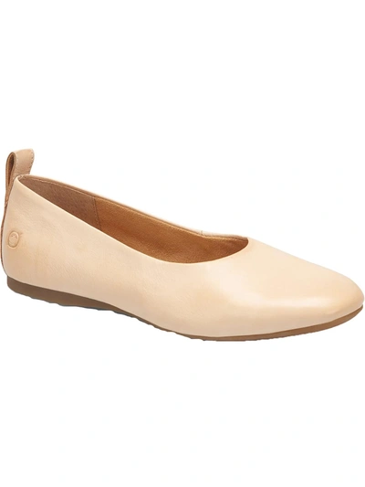 Shop Born Beca Womens Leather Slip On Ballet Flats In White