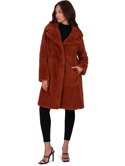 Shop Avec Les Filles Womens Faux Fur Plush Faux Fur Coat In Multi