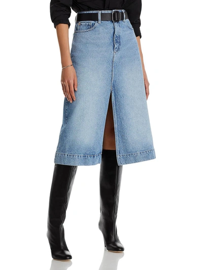 Shop Dl1961 Alma Womens Slit Hem Midi A-line Skirt In Multi