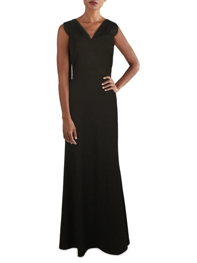 Shop Dkny Womens Knit Draped Evening Dress In Black
