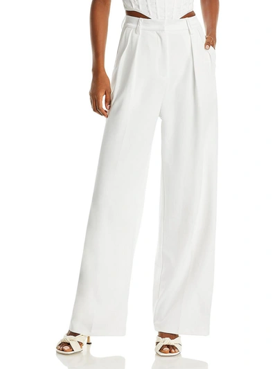 Shop Aqua Womens Knit Satin Trim Dress Pants In White