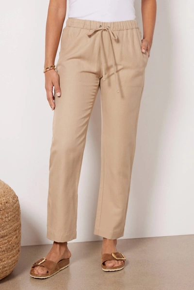 Shop Enza Costa Twill Easy Pant In Clay In Beige