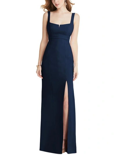 Shop After Six Womens Square Neck Cocktail Evening Dress In Blue