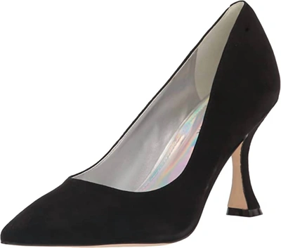 Marc Fisher Relka Heeled Pump In Black Suede In Black