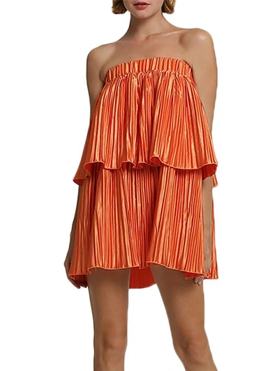 Shop L'idée Reveries Womens Strapless Pleated Mini Dress In Multi