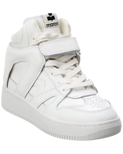 Shop Isabel Marant Brooklee Leather Sneaker In White