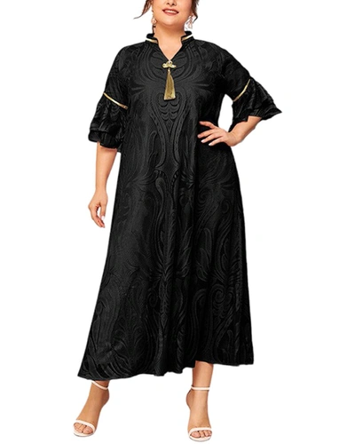 Shop Evia Midi Dress In Black