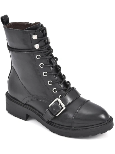 Shop White Mountain Decree Womens Faux Leather Block Heel Combat & Lace-up Boots In Multi