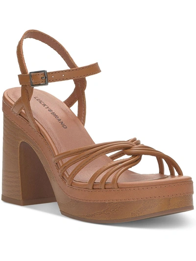 Shop Lucky Brand Ismene Womens Leather Buckle Platform Sandals In Multi