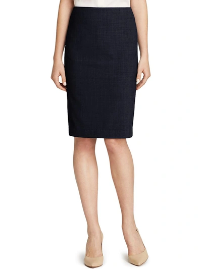 Shop Theory Pencil Womens Wool Knee-length Pencil Skirt In Blue
