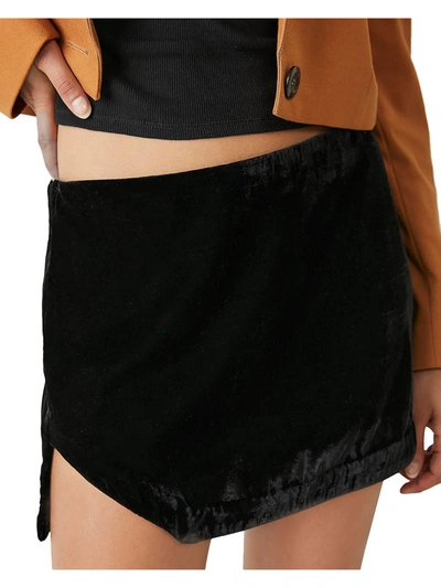Shop Free People Annalise Womens Velvet Short Mini Skirt In Black