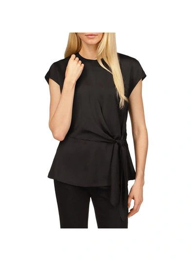 Shop Michael Michael Kors Womens Shadow Stripe Side Tie Blouse In Black