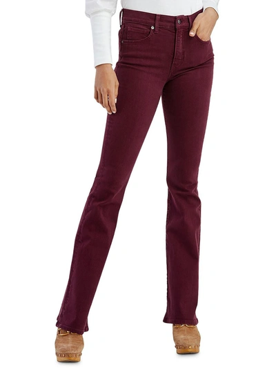 Shop Veronica Beard Beverly Womens High Rise Skinny Flare Jeans In Red