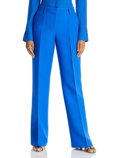 Shop Lafayette 148 Sullivan Womens Wool Blend Pleated Dress Pants In Blue