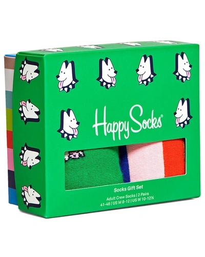 Shop Happy Socks 2pk Dog Socks Gift Set In Multi