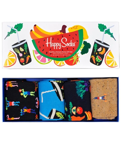 Shop Happy Socks 4pk Healthy Lifestyle Gift Set In Multi