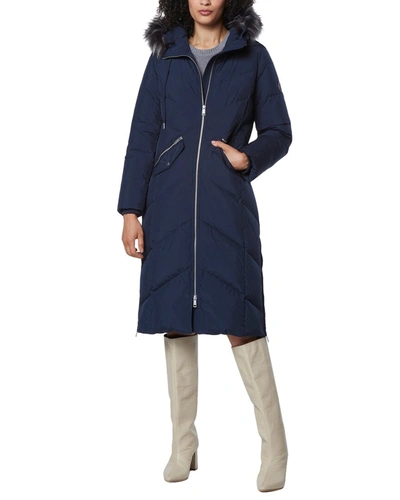 Shop Andrew Marc Essential Long Down Jacket In Blue