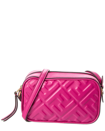 Shop Fendi Ff Mini Leather Camera Bag In Pink