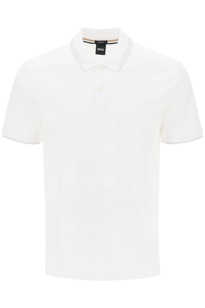 Shop Hugo Boss Phillipson Slim Fit Polo Shirt In White