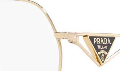 Shop Prada 56mm Square Optical Glasses In Light Gold