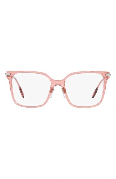 Shop Burberry Elizabeth 52mm Square Optical Glasses In Rose