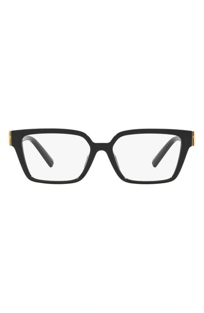 Shop Tiffany & Co 53mm Rectangular Optical Glasses In Black