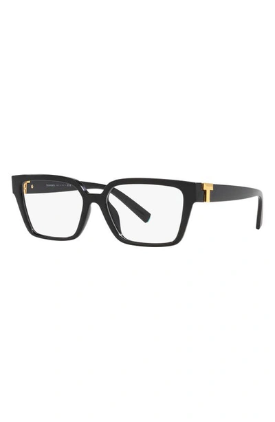 Shop Tiffany & Co 53mm Rectangular Optical Glasses In Black