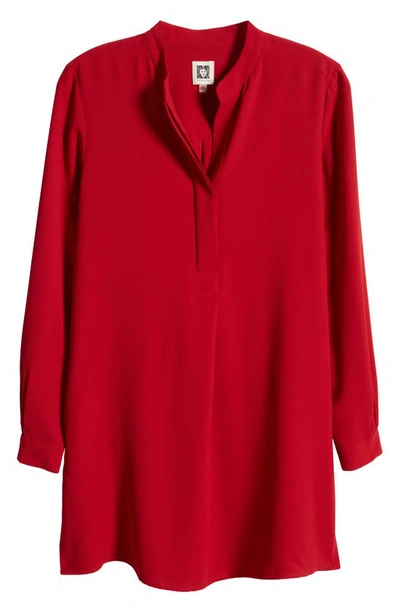 Shop Anne Klein Popover Blouse In Titian Red