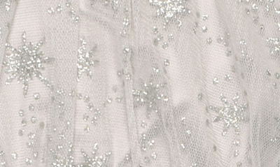 Shop Hannah Banana Kids' Glitter Star Mesh Overlay Dress In Silver