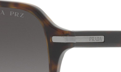 Shop Prada 55mm Gradient Polarized Pilot Sunglasses In Havana