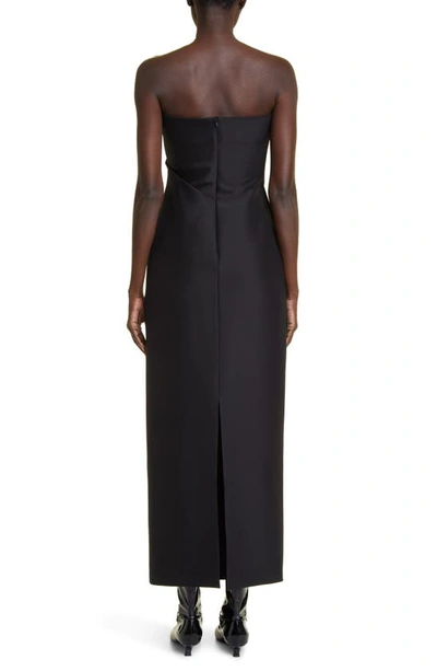 The Row Bardon Draped Strapless Gown In Black