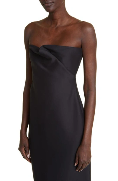 The Row Bardon Draped Strapless Gown In Black