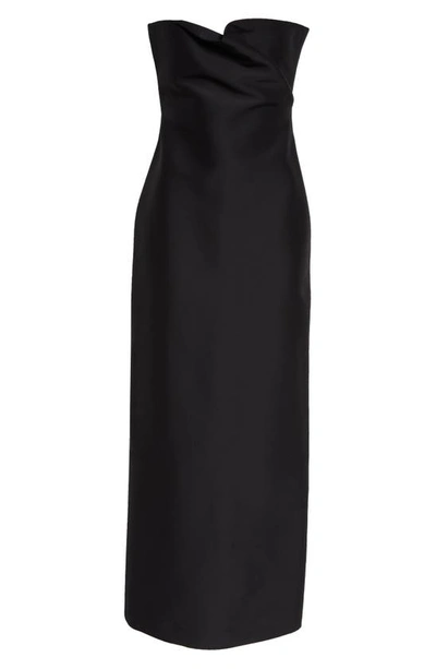 Shop The Row Bardon Strapless Virgin Wool & Silk Gown In Black