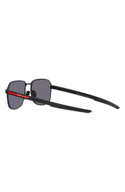 Shop Prada 57mm Rectangular Sunglasses In Dark Grey